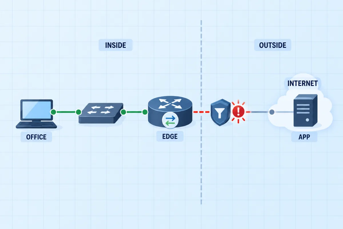 The Office Edge: NAT and a Filter: NAT & ACLs troubleshooting scenario topology